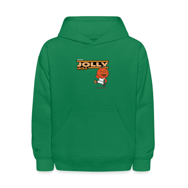 Jolly Jack-O Character Comfort Kids Hoodie - kelly green