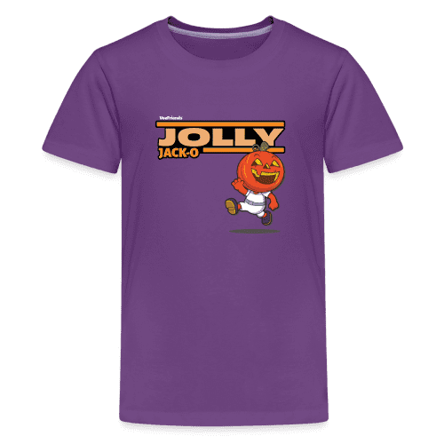 Jolly Jack-O Character Comfort Kids Tee - purple