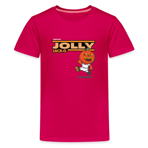 Jolly Jack-O Character Comfort Kids Tee - dark pink