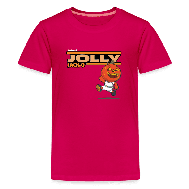 Jolly Jack-O Character Comfort Kids Tee - dark pink