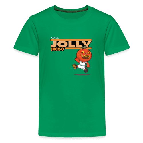 Jolly Jack-O Character Comfort Kids Tee - kelly green