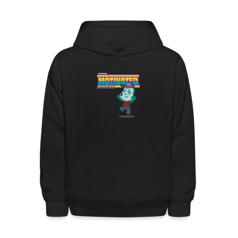 Motivated Monster Character Comfort Kids Hoodie - black