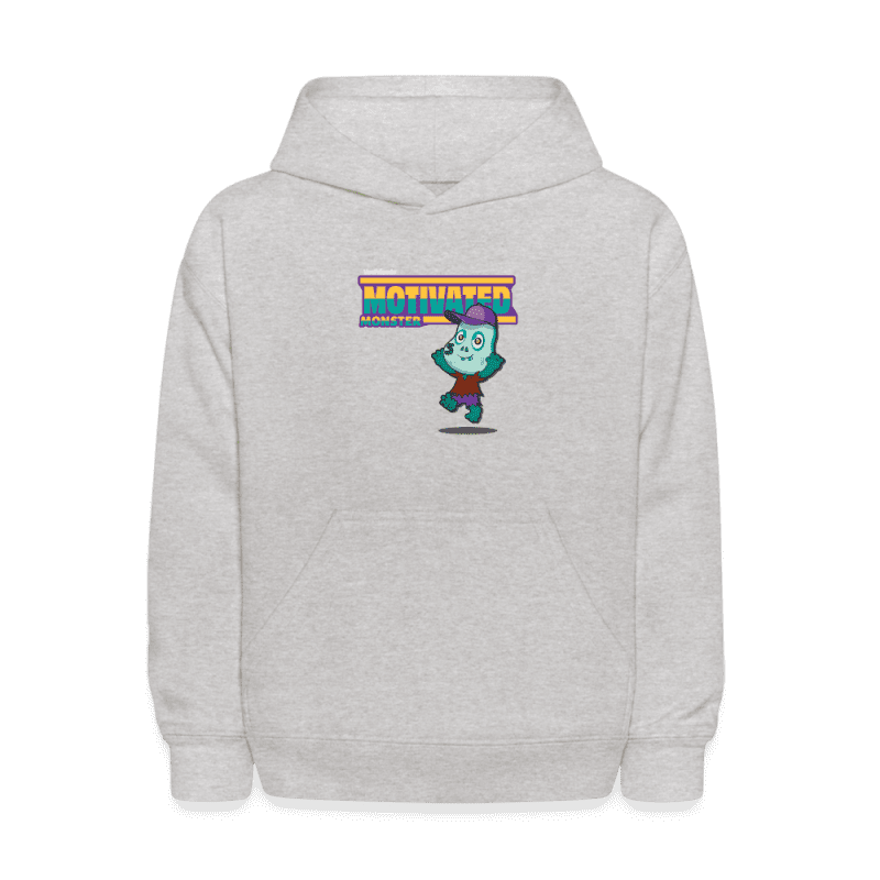 Motivated Monster Character Comfort Kids Hoodie - heather gray