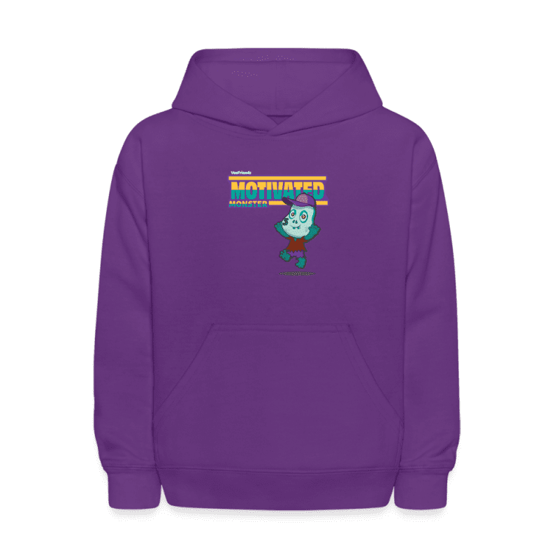 Motivated Monster Character Comfort Kids Hoodie - purple