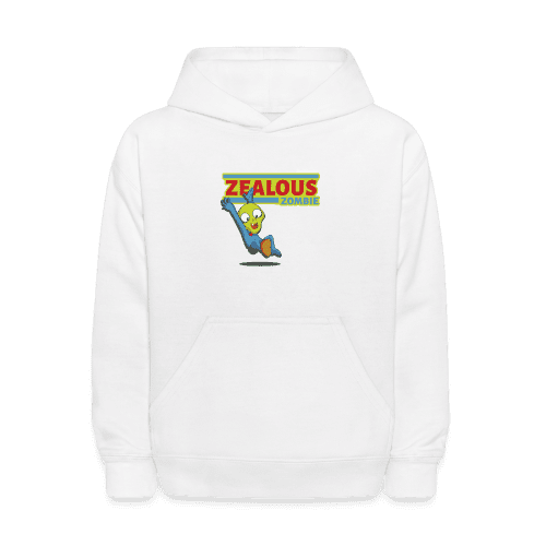 Zealous Zombie Character Comfort Kids Hoodie - white