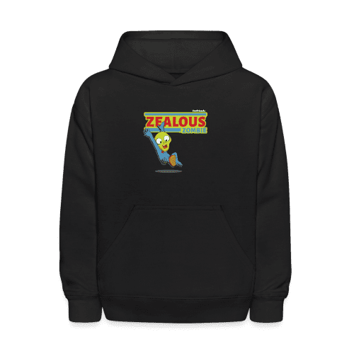 Zealous Zombie Character Comfort Kids Hoodie - black