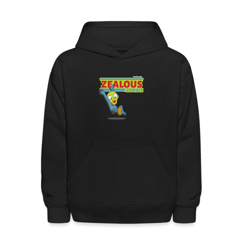 Zealous Zombie Character Comfort Kids Hoodie - black