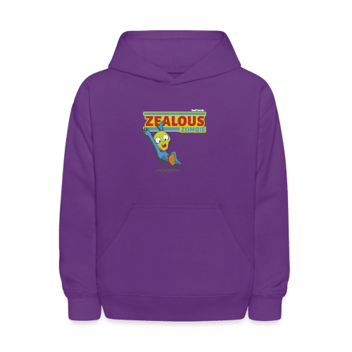 Zealous Zombie Character Comfort Kids Hoodie - purple