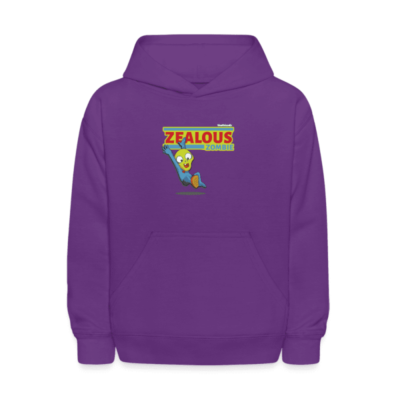 Zealous Zombie Character Comfort Kids Hoodie - purple