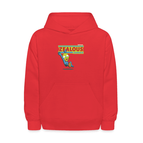 Zealous Zombie Character Comfort Kids Hoodie - red