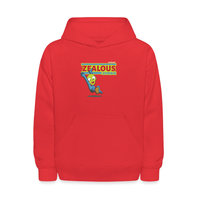 Zealous Zombie Character Comfort Kids Hoodie - red