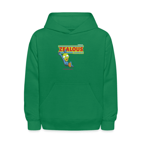 Zealous Zombie Character Comfort Kids Hoodie - kelly green