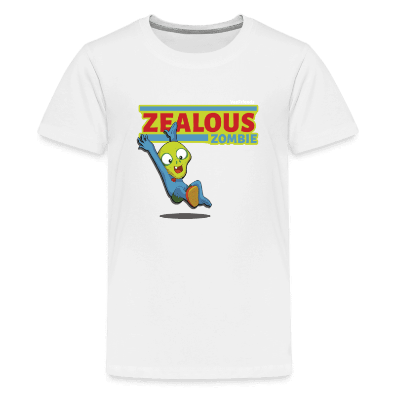 Zealous Zombie Character Comfort Kids Tee - white