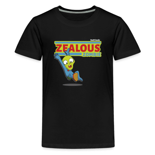 Zealous Zombie Character Comfort Kids Tee - black