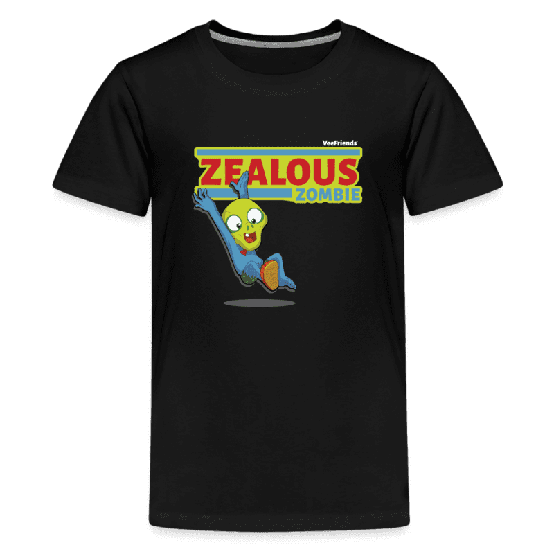 Zealous Zombie Character Comfort Kids Tee - black