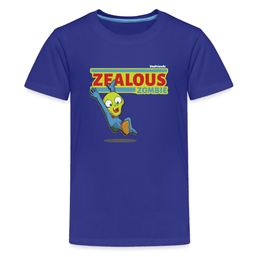 Zealous Zombie Character Comfort Kids Tee - royal blue