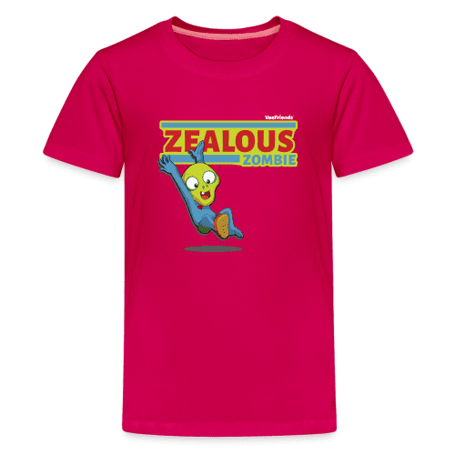 Zealous Zombie Character Comfort Kids Tee - dark pink