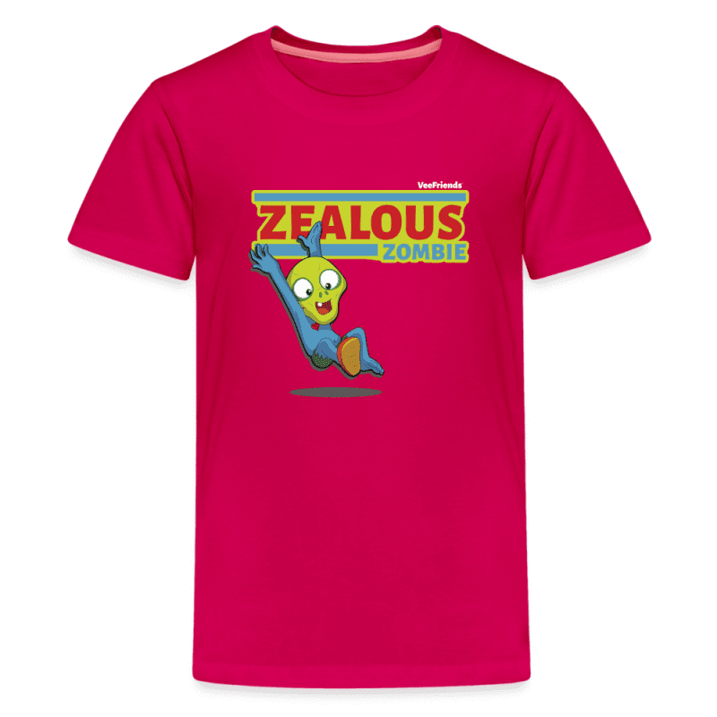 Zealous Zombie Character Comfort Kids Tee - dark pink