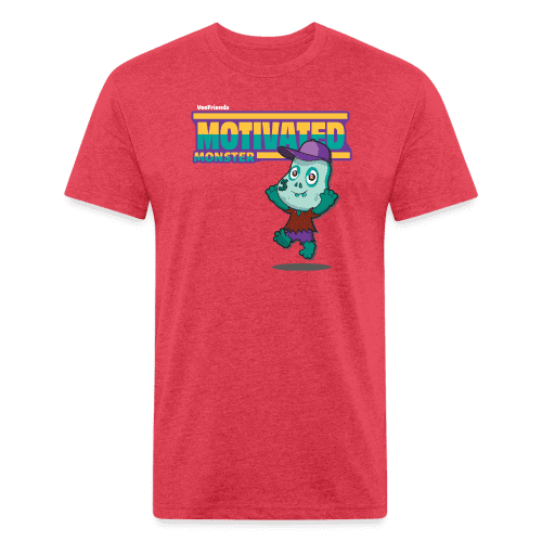 Motivated Monster Character Comfort Adult Tee - heather red