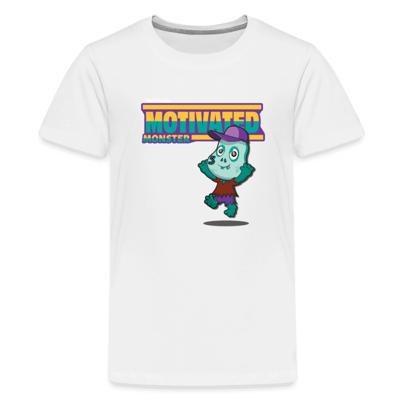 Motivated Monster Character Comfort Kids Tee - white