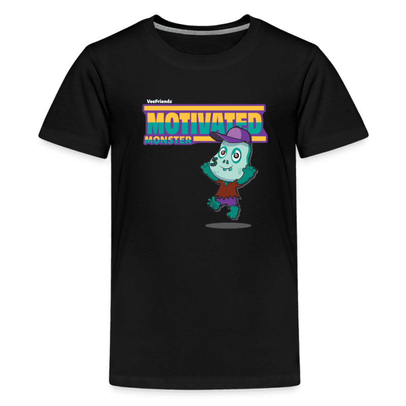 Motivated Monster Character Comfort Kids Tee - black