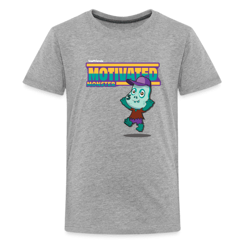 Motivated Monster Character Comfort Kids Tee - heather gray