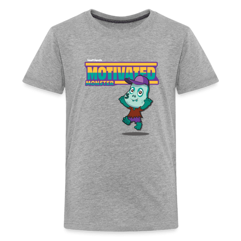 Motivated Monster Character Comfort Kids Tee - heather gray