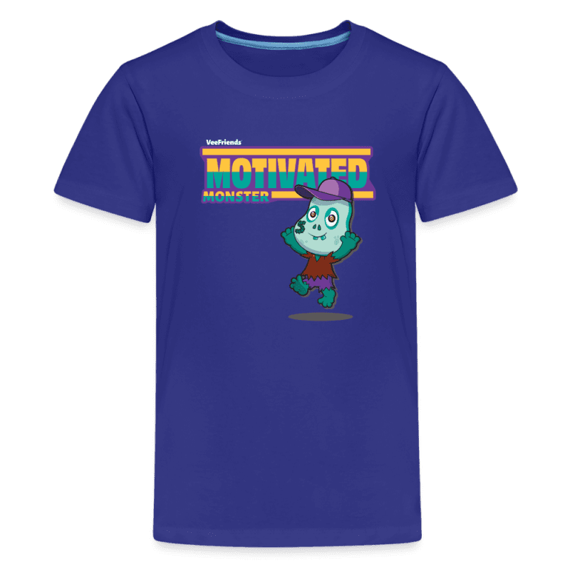 Motivated Monster Character Comfort Kids Tee - royal blue