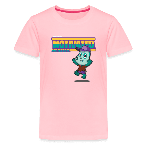 Motivated Monster Character Comfort Kids Tee - pink