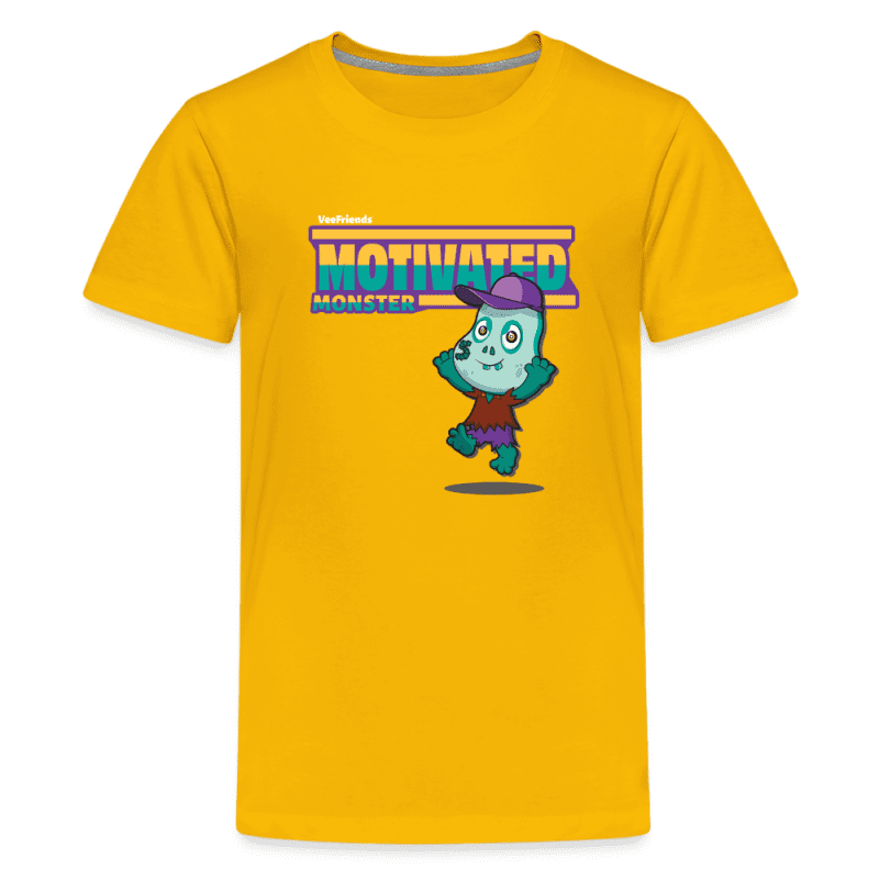 Motivated Monster Character Comfort Kids Tee - sun yellow