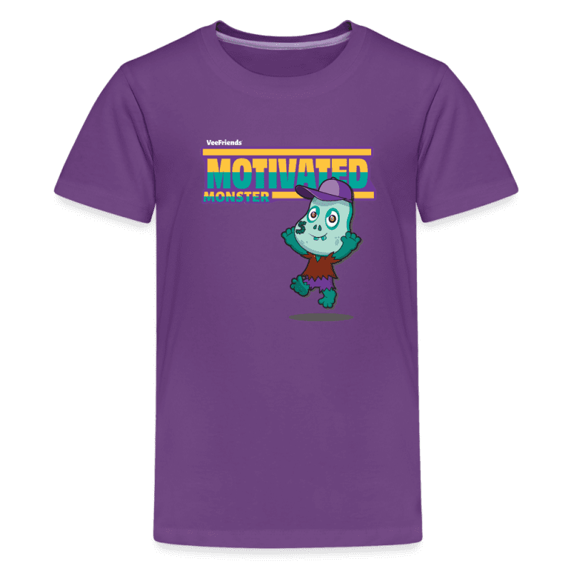 Motivated Monster Character Comfort Kids Tee - purple