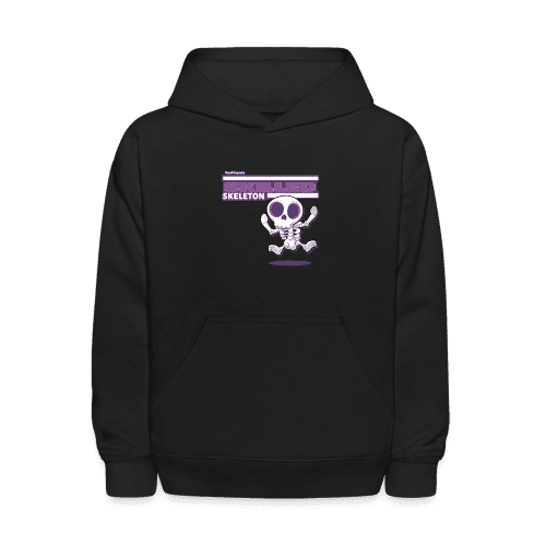 Skilled Skeleton Character Comfort Kids Hoodie - black