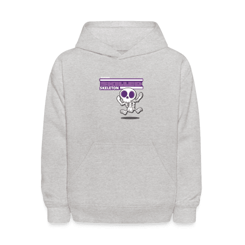 Skilled Skeleton Character Comfort Kids Hoodie - heather gray