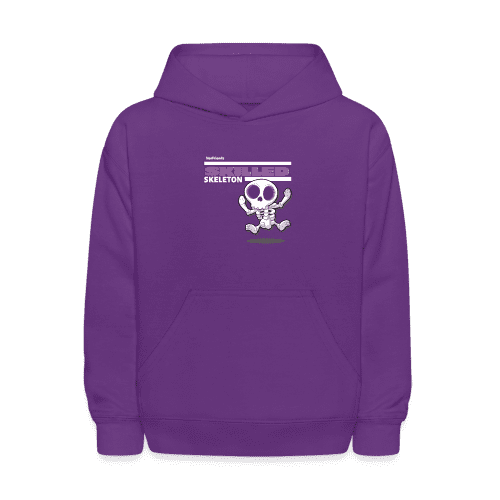 Skilled Skeleton Character Comfort Kids Hoodie - purple