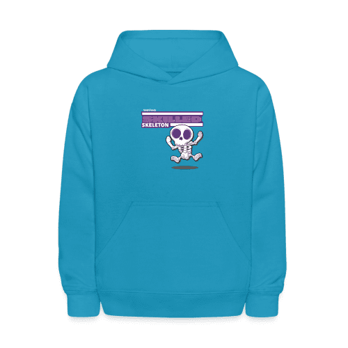 Skilled Skeleton Character Comfort Kids Hoodie - turquoise