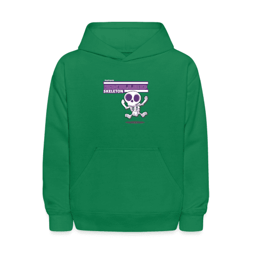 Skilled Skeleton Character Comfort Kids Hoodie - kelly green