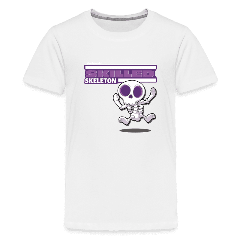 Skilled Skeleton Character Comfort Kids Tee - white