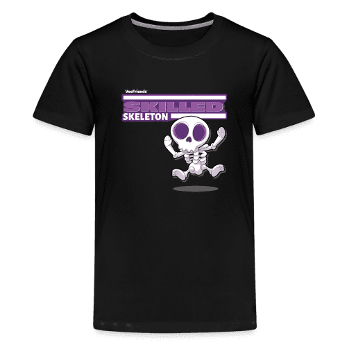 Skilled Skeleton Character Comfort Kids Tee - black