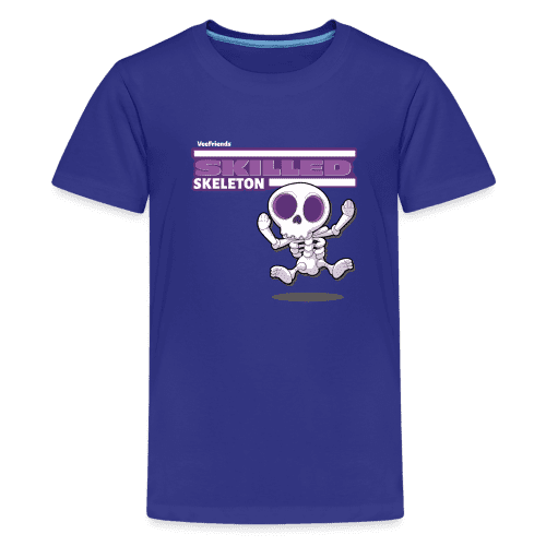 Skilled Skeleton Character Comfort Kids Tee - royal blue