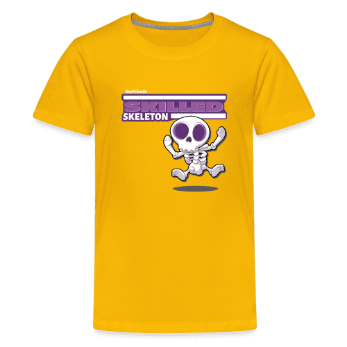 Skilled Skeleton Character Comfort Kids Tee - sun yellow