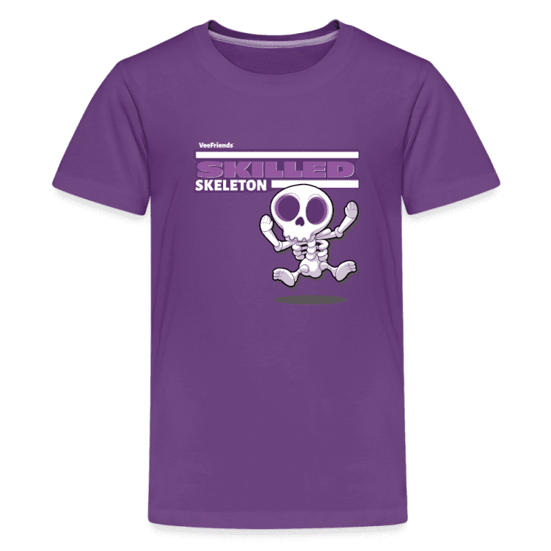 Skilled Skeleton Character Comfort Kids Tee - purple