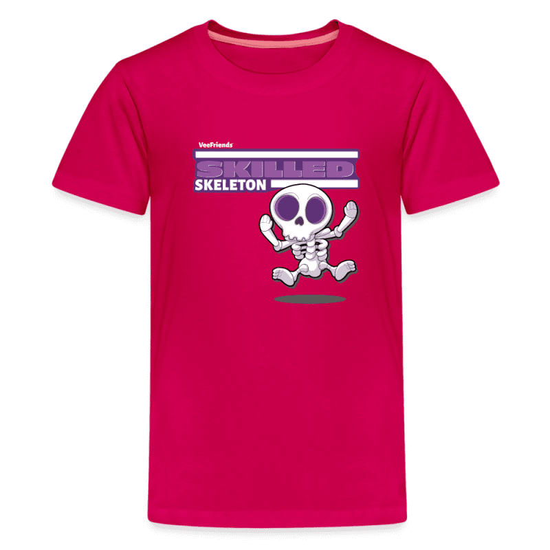 Skilled Skeleton Character Comfort Kids Tee - dark pink