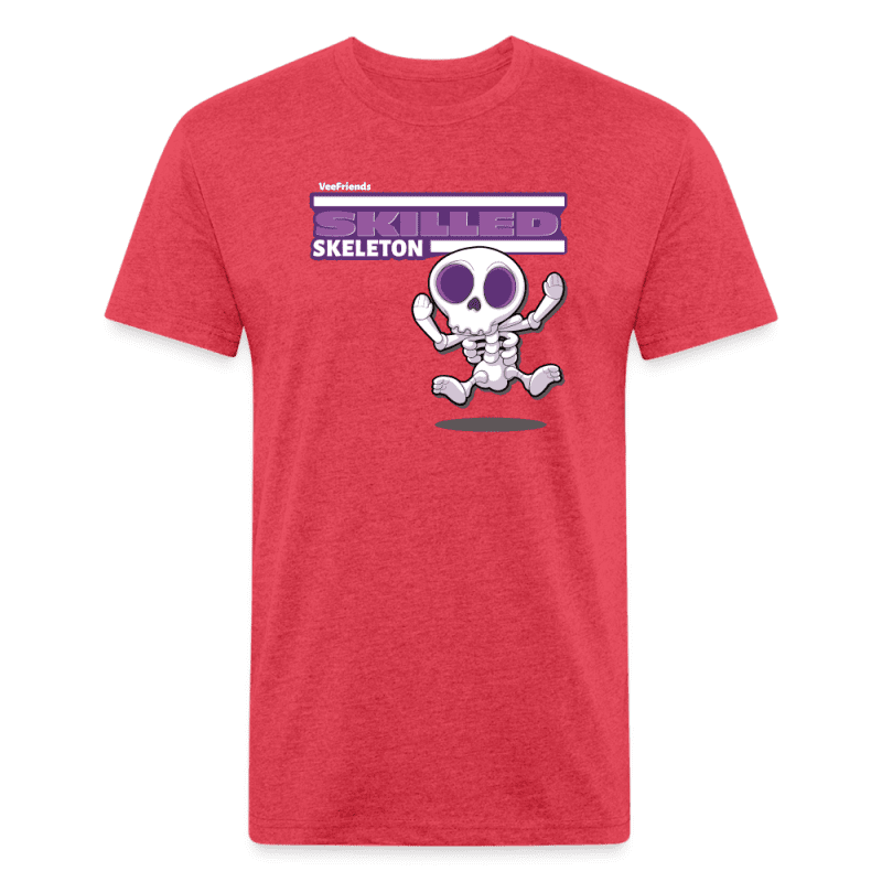 Skilled Skeleton Character Comfort Adult Tee - heather red