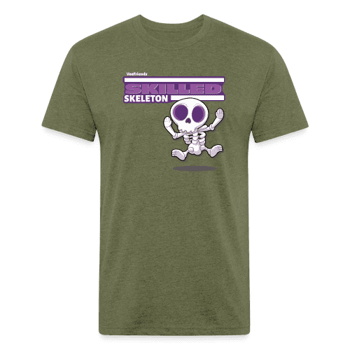 Skilled Skeleton Character Comfort Adult Tee - heather military green