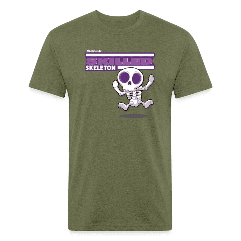 Skilled Skeleton Character Comfort Adult Tee - heather military green