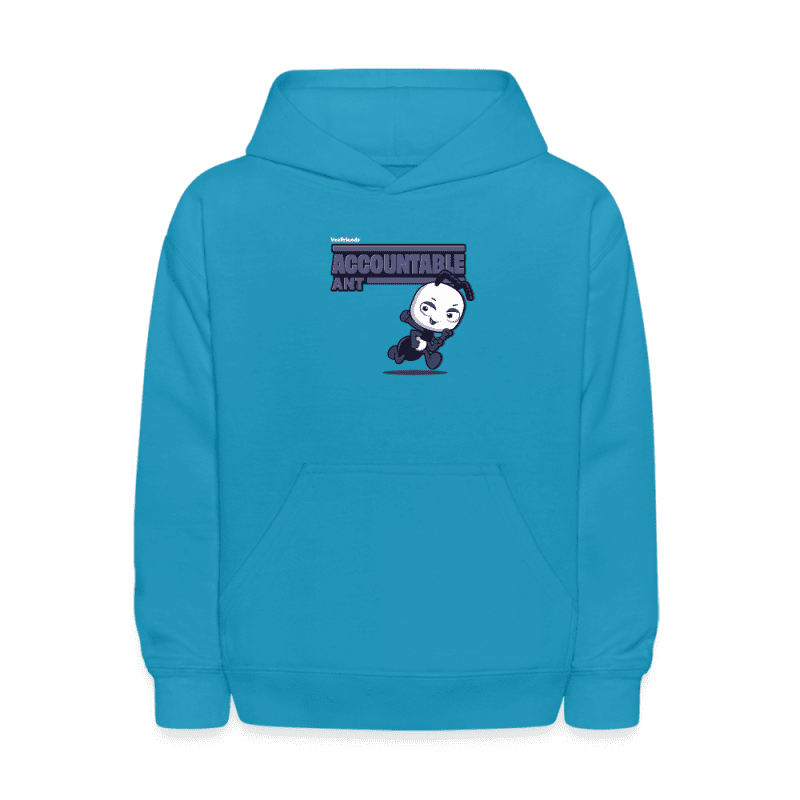 Accountable Ant Character Comfort Kids Hoodie - turquoise