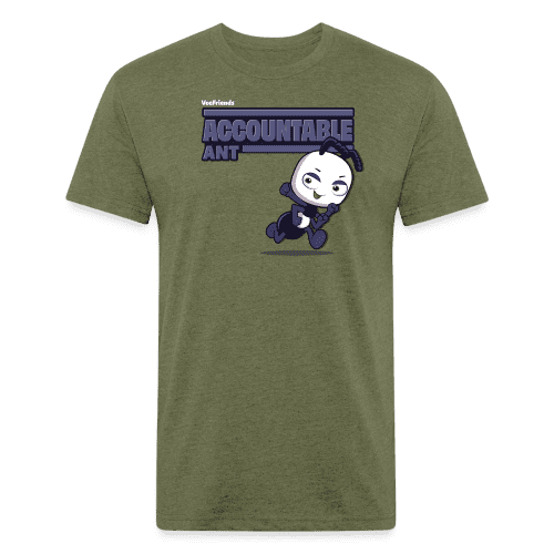 Accountable Ant Character Comfort Adult Tee - heather military green