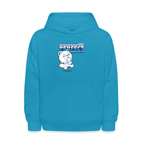 Perfect Persian Cat Character Comfort Kids Hoodie - turquoise