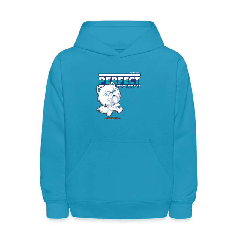 Perfect Persian Cat Character Comfort Kids Hoodie - turquoise