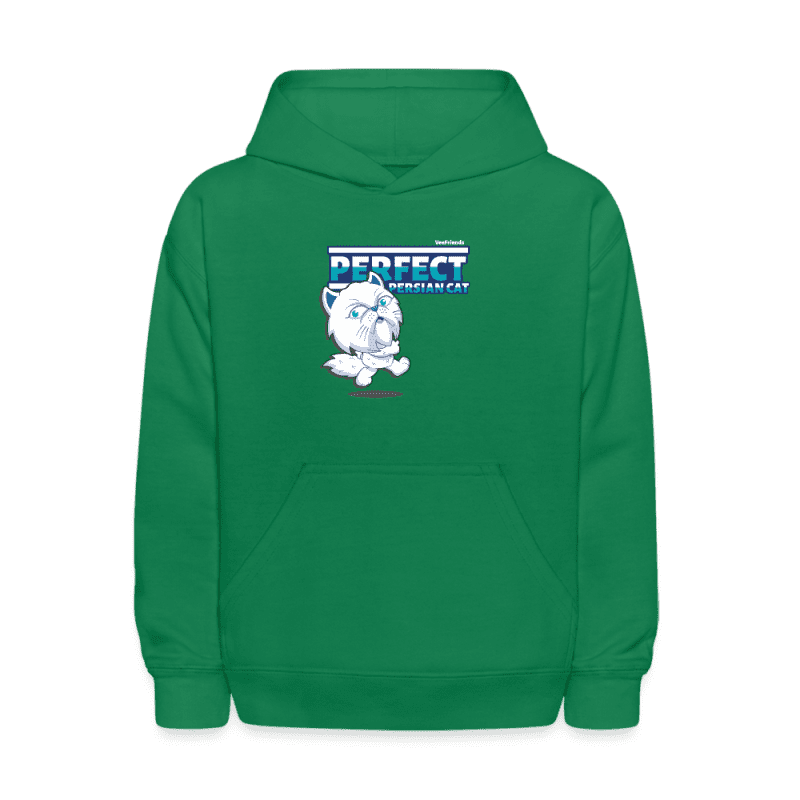 Perfect Persian Cat Character Comfort Kids Hoodie - kelly green